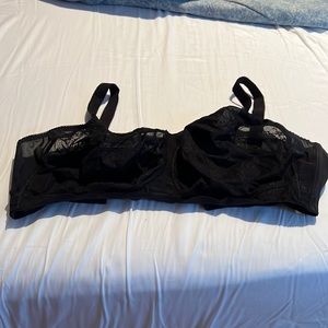 Goddess Keira Side Support Bra. Black size 38M. Wireless, Unlined